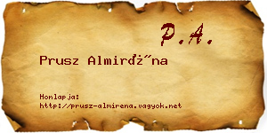 Prusz Almiréna névjegykártya
